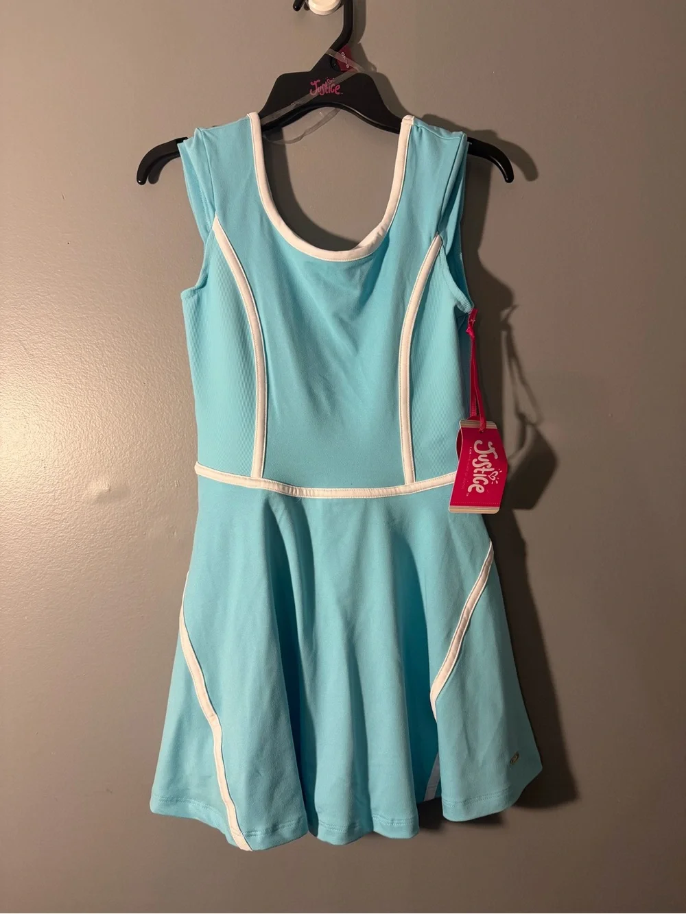 Justice Athletic Skater Dress Duo — Black & Aqua Blue